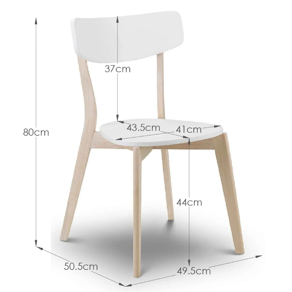 Calah Wooden Round Dining Table With 4 Chairs - White And Oak
