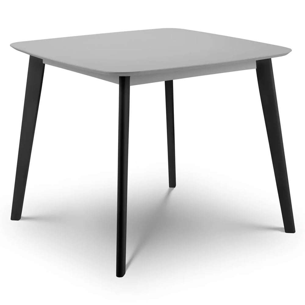 Calah Wooden Square Dining Table With 4 Chairs - Grey And Black