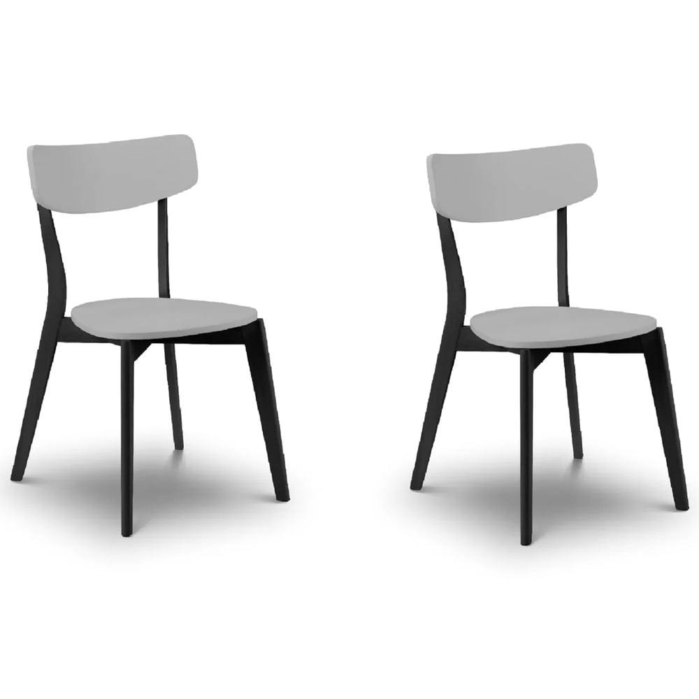 Calah Wooden Square Dining Table With 4 Chairs - Grey And Black