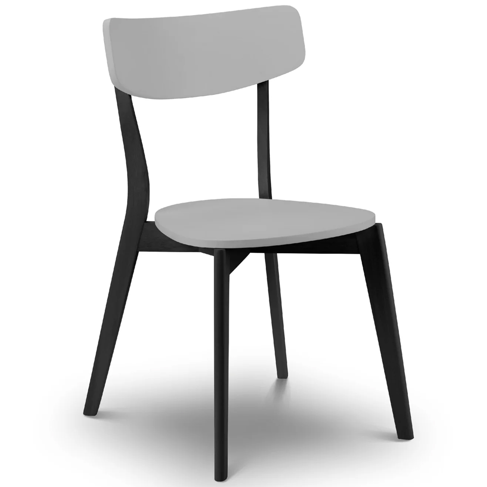 Calah Wooden Square Dining Table With 4 Chairs - Grey And Black