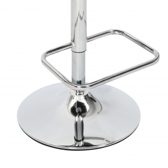 Calais Charcoal Leather Bar Stools With Chrome Base In Pair