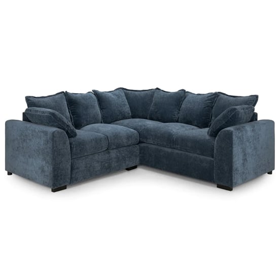 Product photograph of Calais Large Velvet Corner Sofa In Blue from Furniture in Fashion