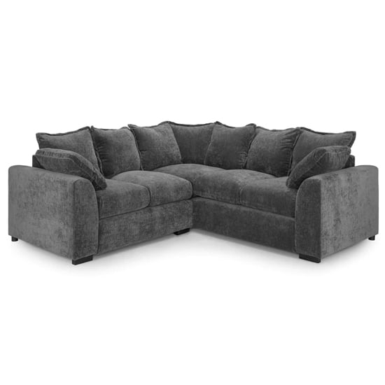 Calais Large Velvet Corner Sofa In Grey