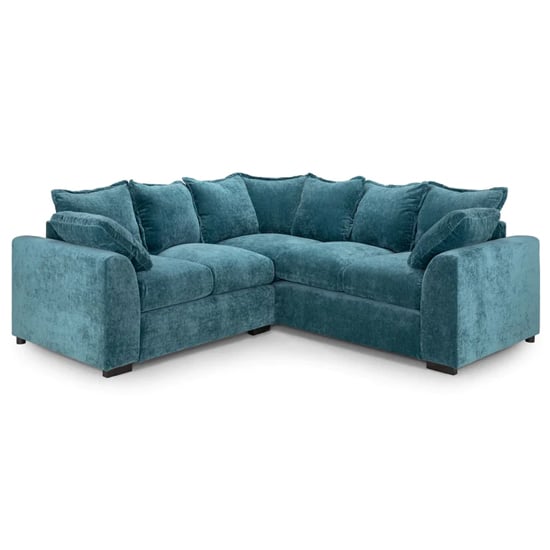 Product photograph of Calais Large Velvet Corner Sofa In Teal from Furniture in Fashion