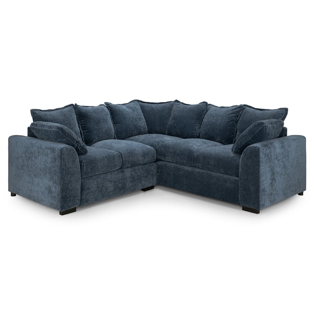 Calais Velvet Corner Sofa In Blue