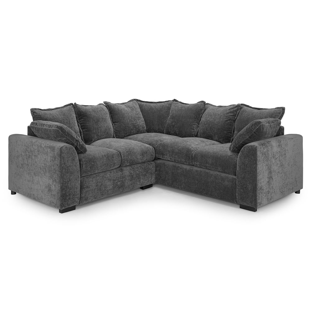 Calais Velvet Corner Sofa In Grey