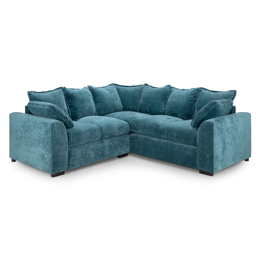 Calais Velvet Corner Sofa In Teal