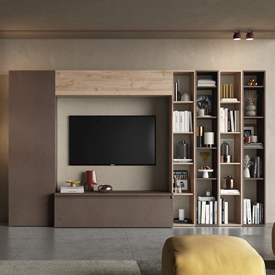 Read more about Calais wooden entertainment unit in bronze and cadiz