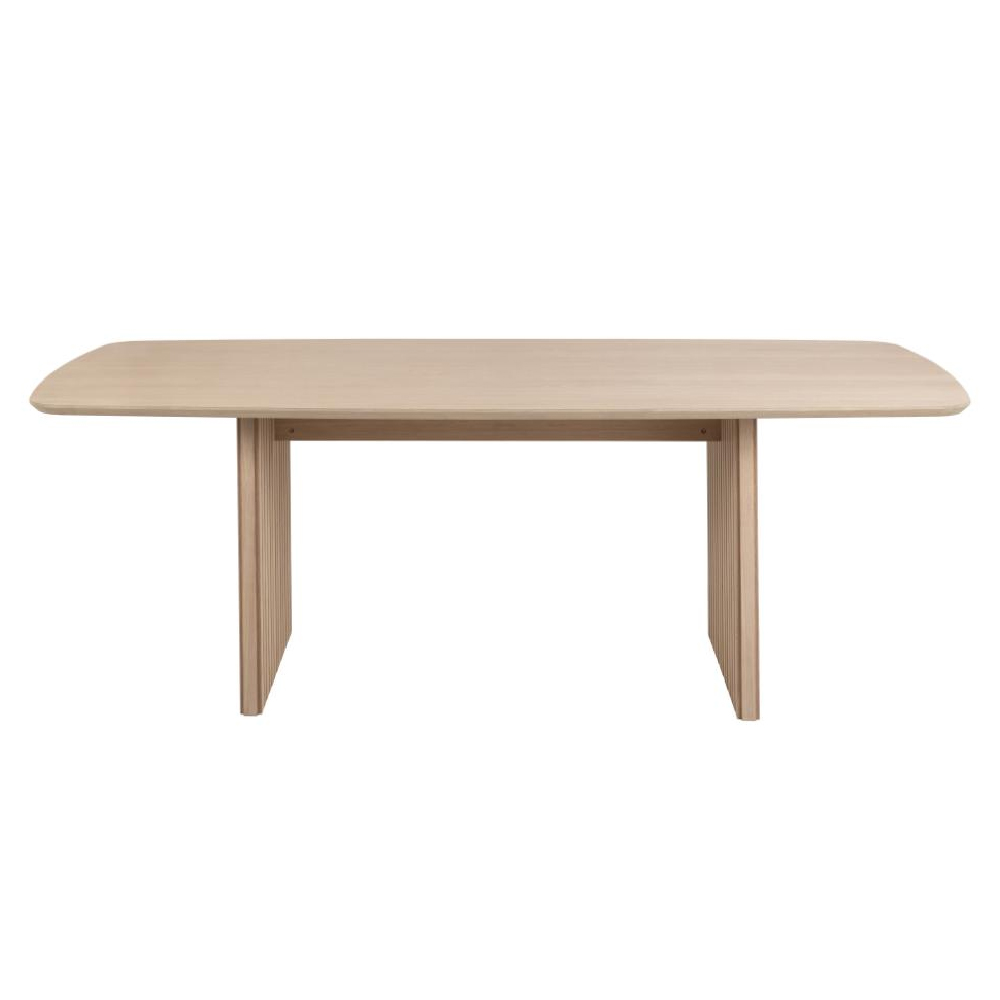 Calais Wooden Rectangular Dining Table In White Oak