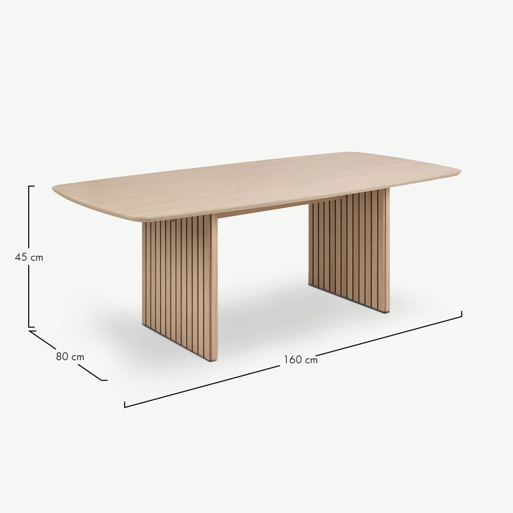 Calais Wooden Rectangular Dining Table In White Oak