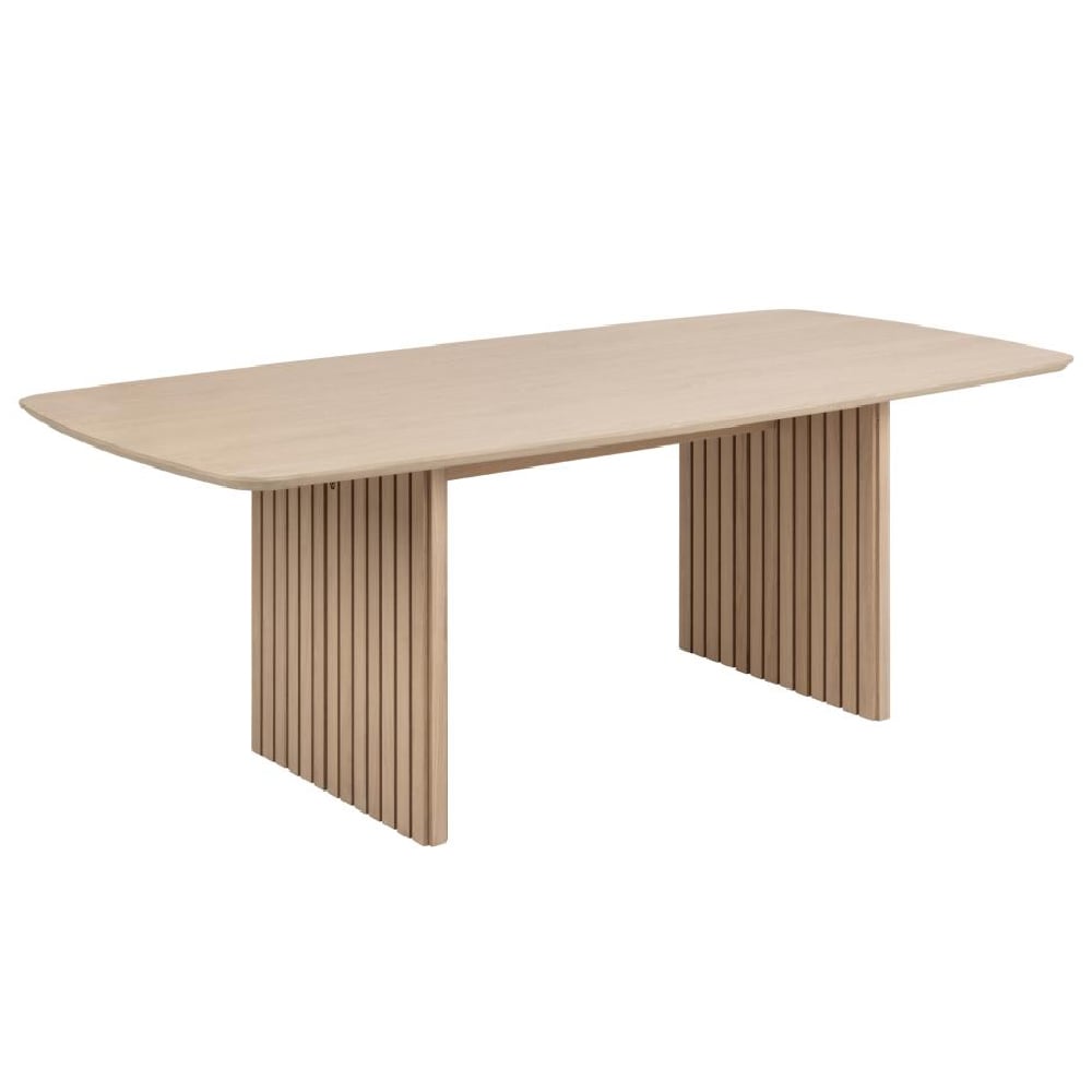 Calais Wooden Rectangular Dining Table In White Oak