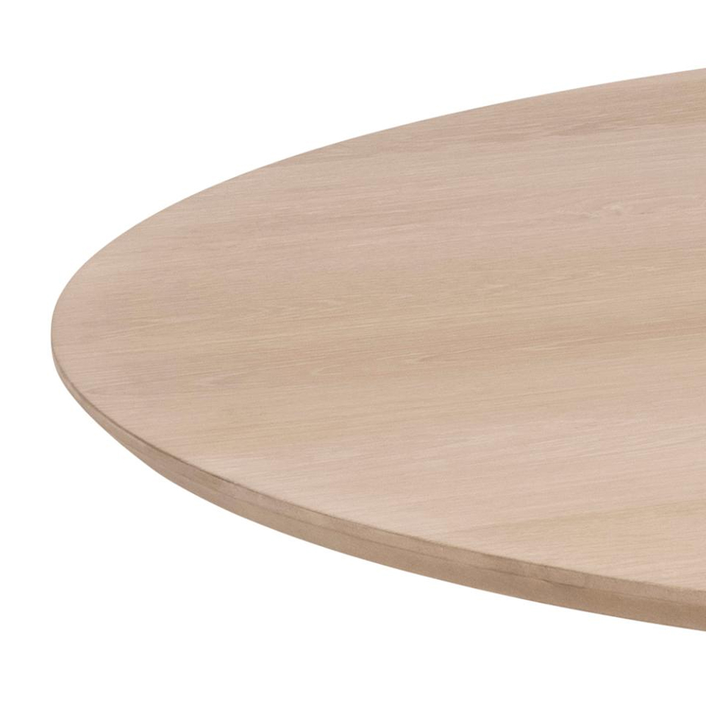 Calais Wooden Round Dining Table In White Oak