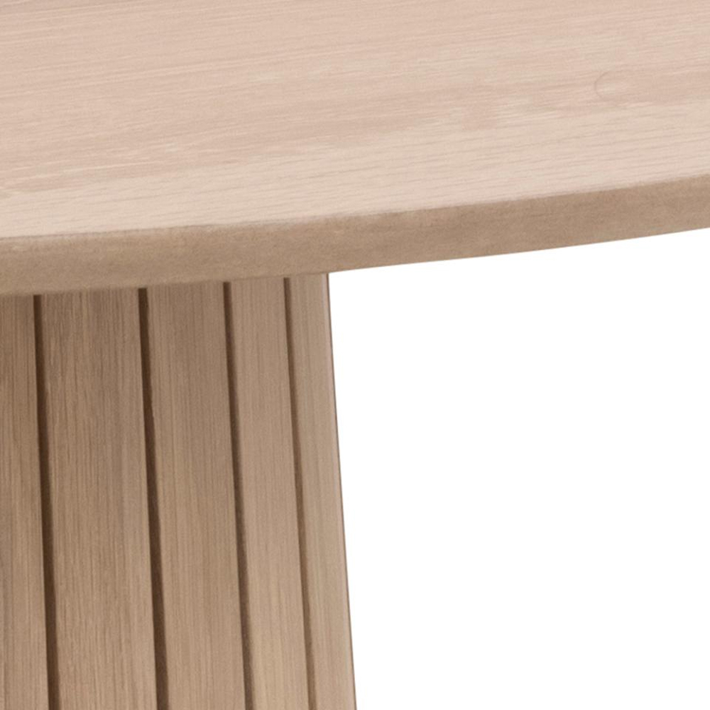 Calais Wooden Round Dining Table In White Oak