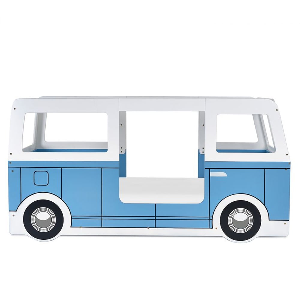 Calaminag Wooden Bus Shape Children Bed In Light Blue