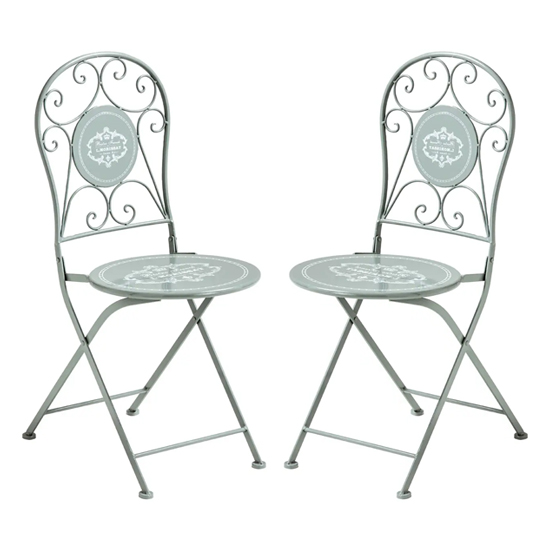 Read more about Calderon outdoor grey metal seating chairs in pair