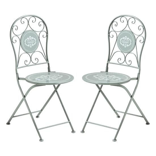 Product photograph of Calderon Outdoor Grey Metal Seating Chairs In Pair from Furniture in Fashion