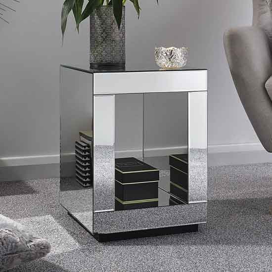 Canning Cube Glass Mirror Lamp Table In Mirrored_1