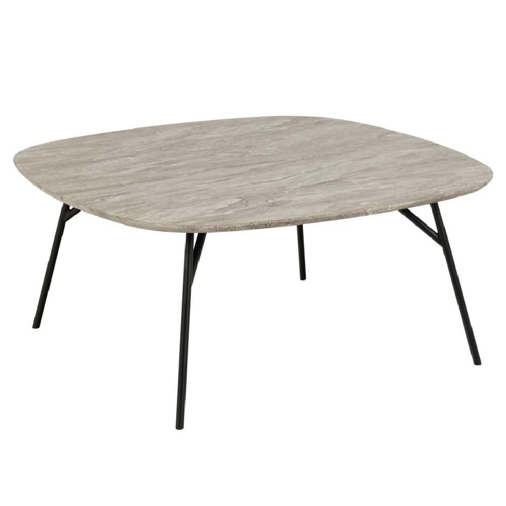 Caldwell Wooden Square Coffee Table In Grey Marble Effect