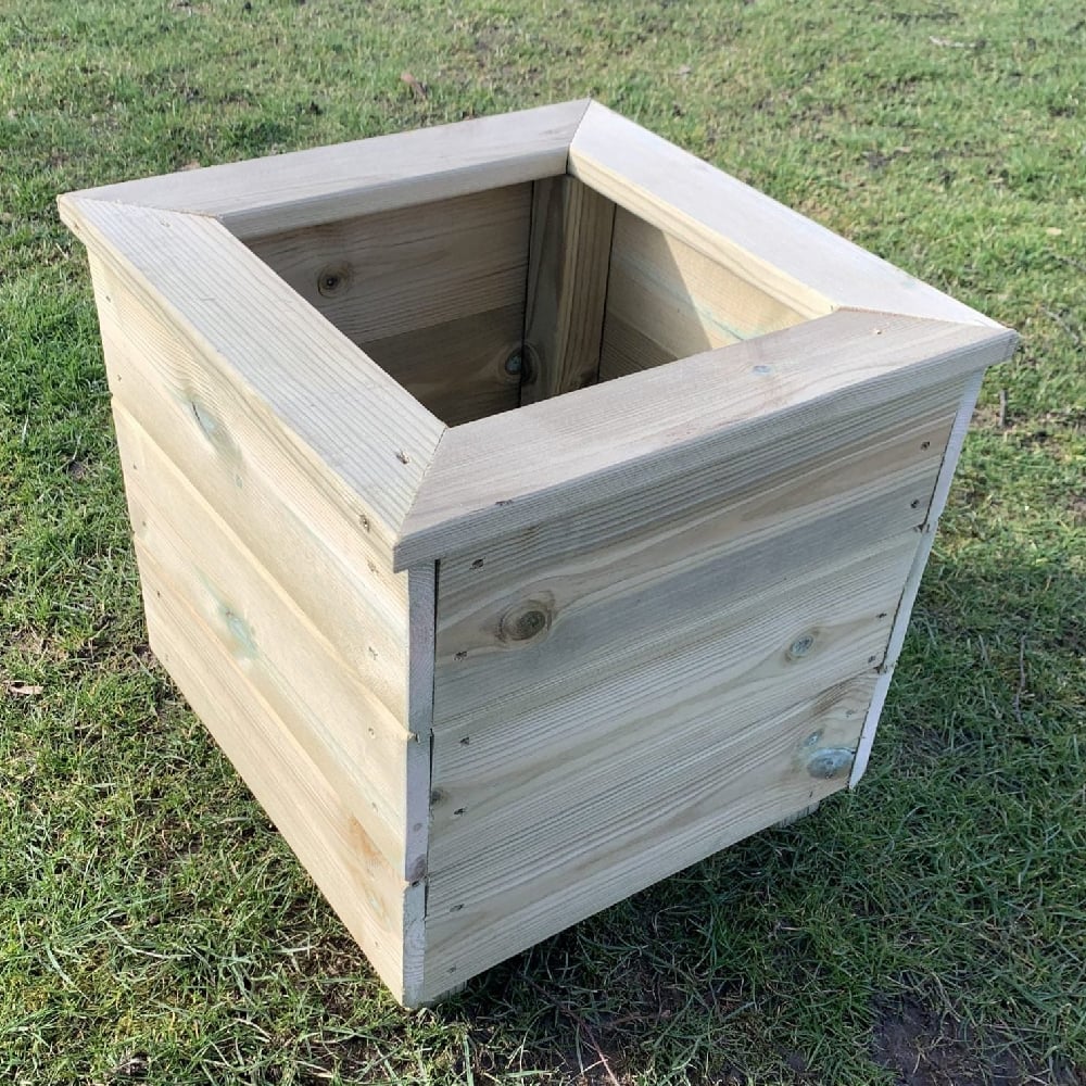 Caledonian Wooden Garden Square Planter In Light Oak