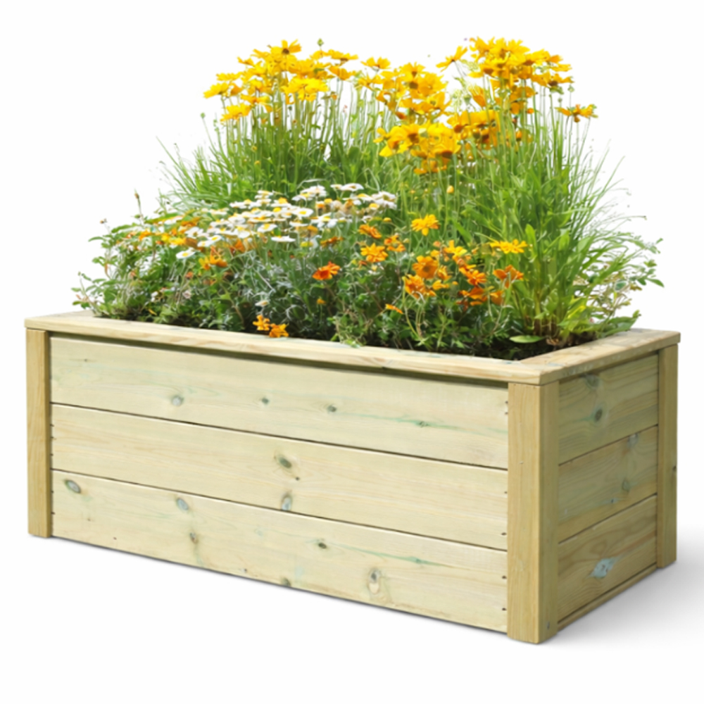 Caledonian Wooden Garden Trough Planter In Light Oak