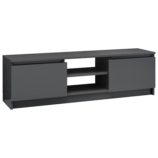 Caley High Gloss TV Stand With 2 Doors In Grey_2