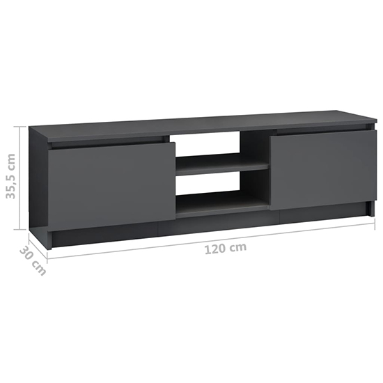 Caley High Gloss TV Stand With 2 Doors In Grey_5