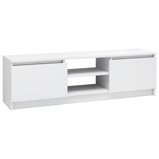 Caley High Gloss TV Stand With 2 Doors In White_2