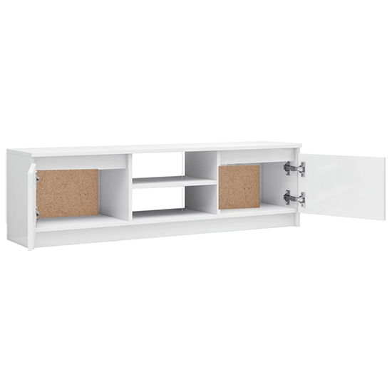 Caley High Gloss TV Stand With 2 Doors In White_3