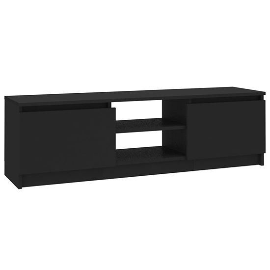 Caley Wooden TV Stand With 2 Doors In Black_2