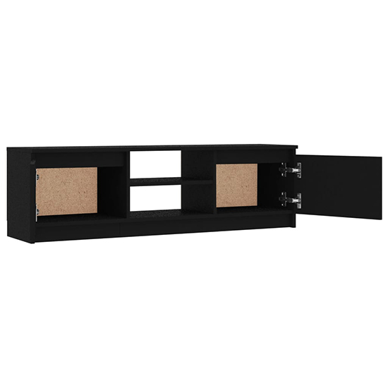 Caley Wooden TV Stand With 2 Doors In Black_3
