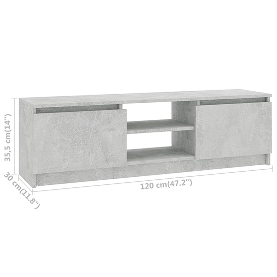 Caley Wooden TV Stand With 2 Doors In Concrete Effect_5