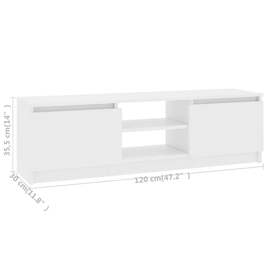 Caley Wooden TV Stand With 2 Doors In White Furniture in Fashion