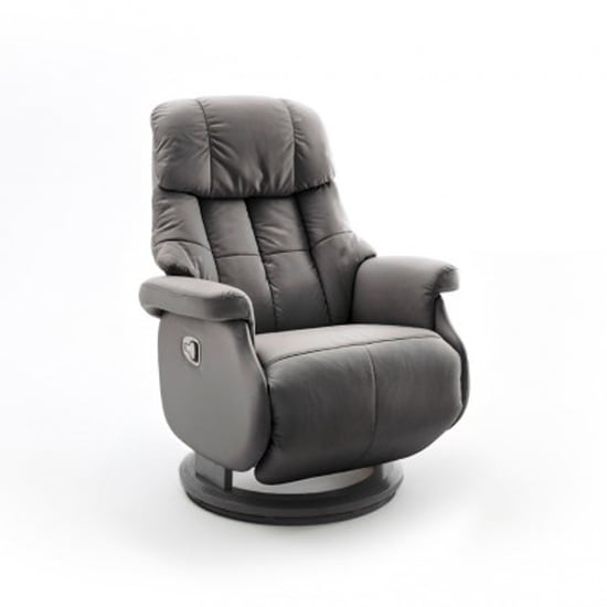 Calgary Comfort Leather Relaxer Chair In Grey And Black