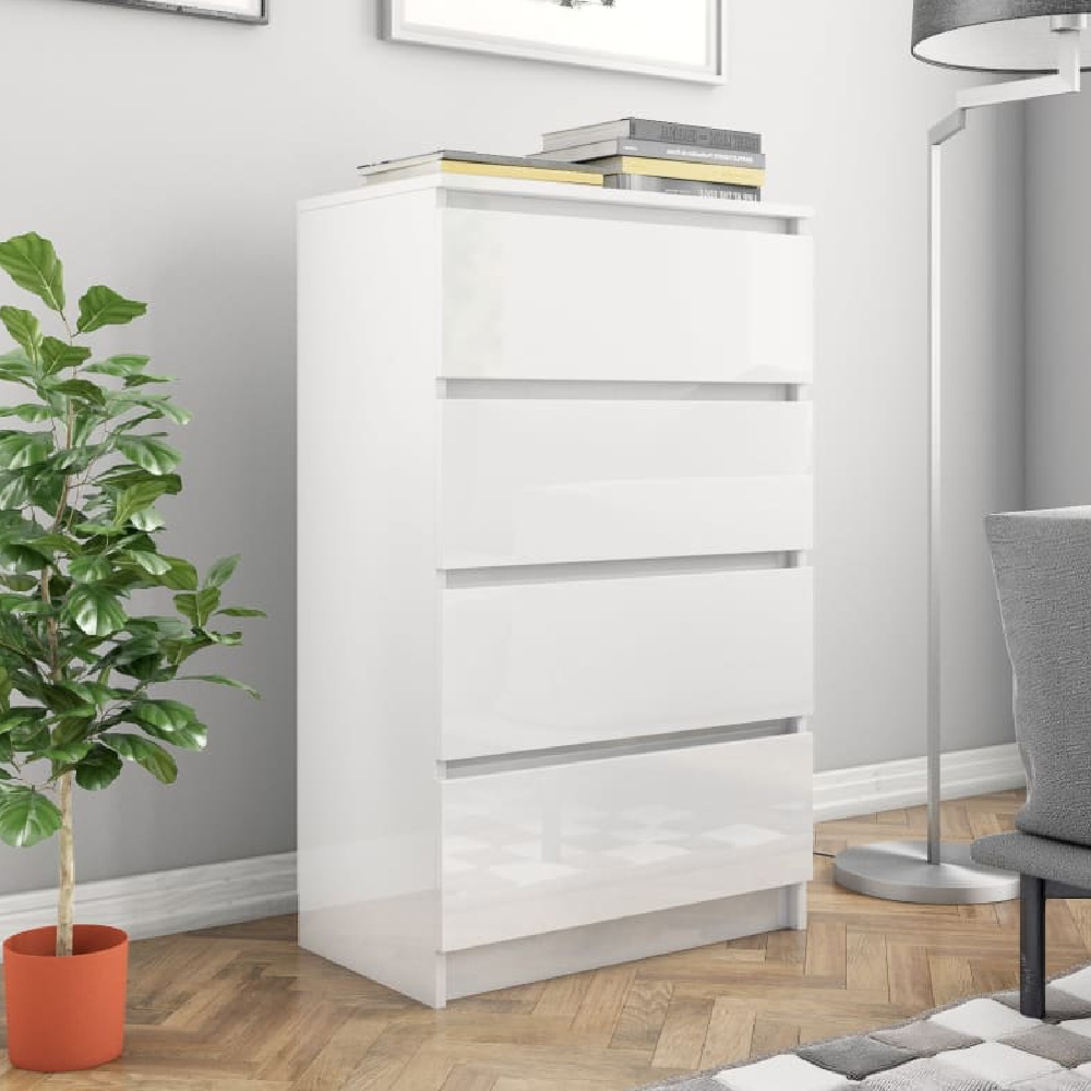 Read more about Calgary high gloss chest of 4 drawers in white
