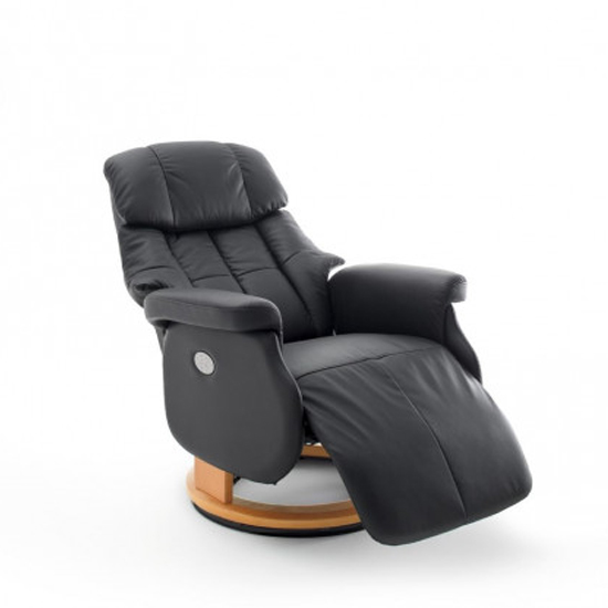 Calgary Leather Electric Relaxer Chair In Black And Natural_2