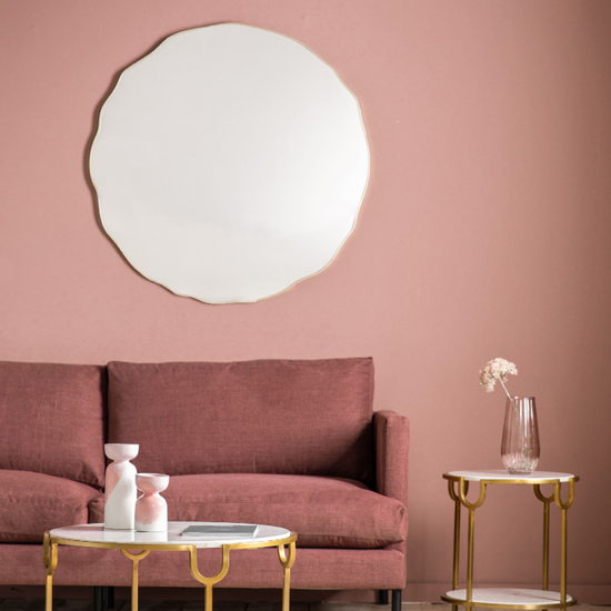 Calgary Glass Portrait Wall Mirror With Champagne Wooden Frame
