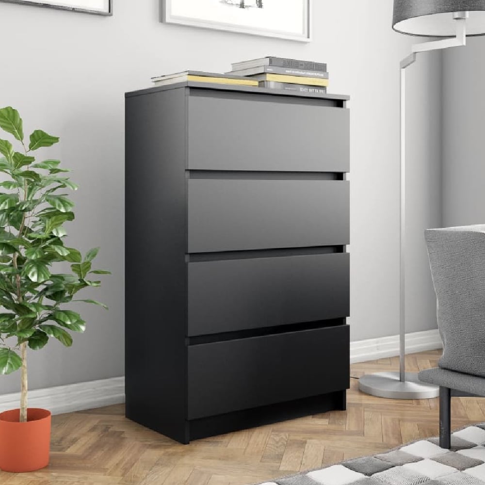 Read more about Calgary wooden chest of 4 drawers in black