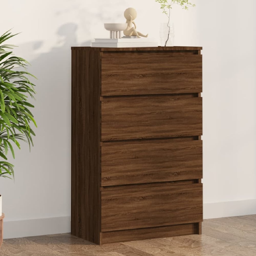 Read more about Calgary wooden chest of 4 drawers in brown oak