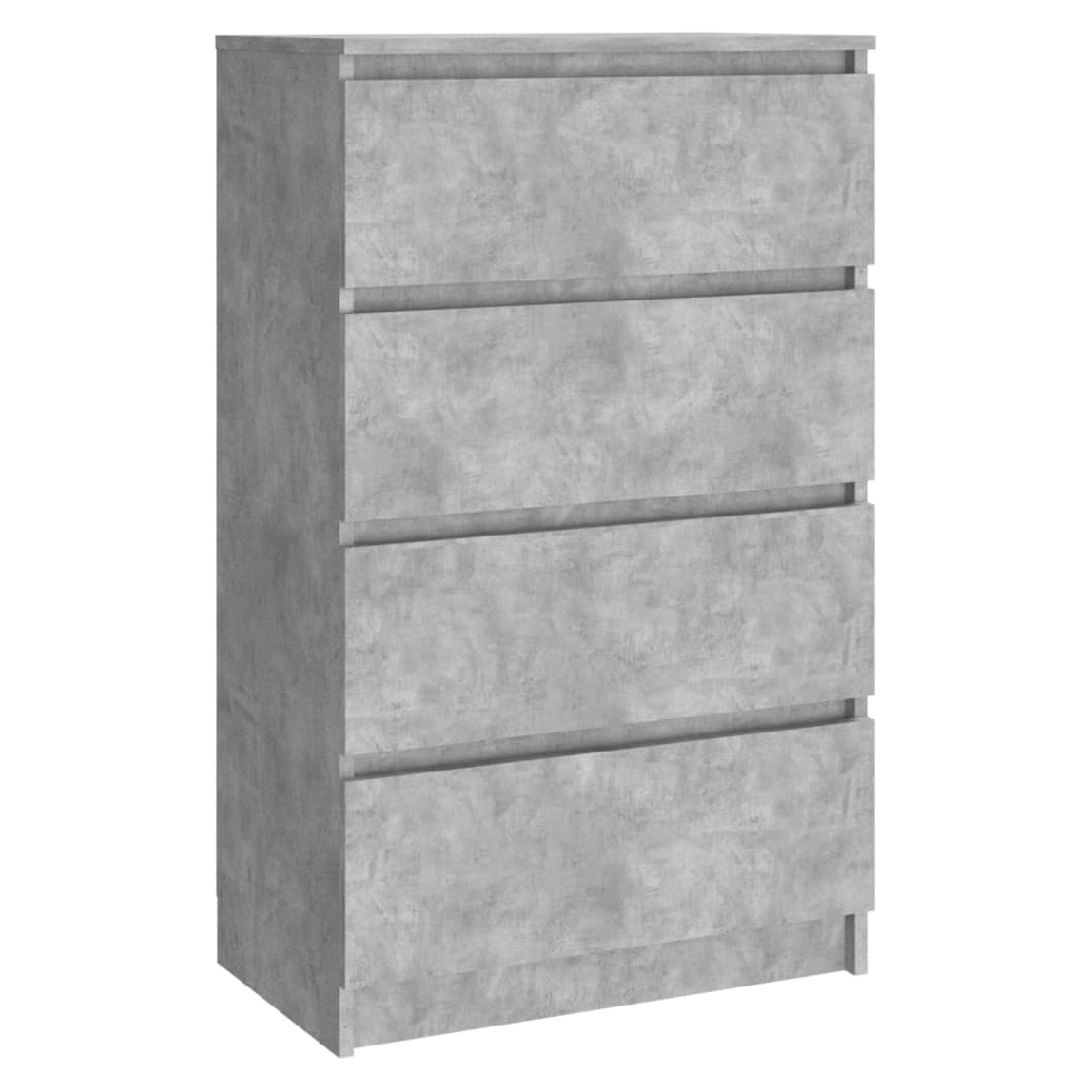Calgary Wooden Chest Of 4 Drawers In Concrete Grey