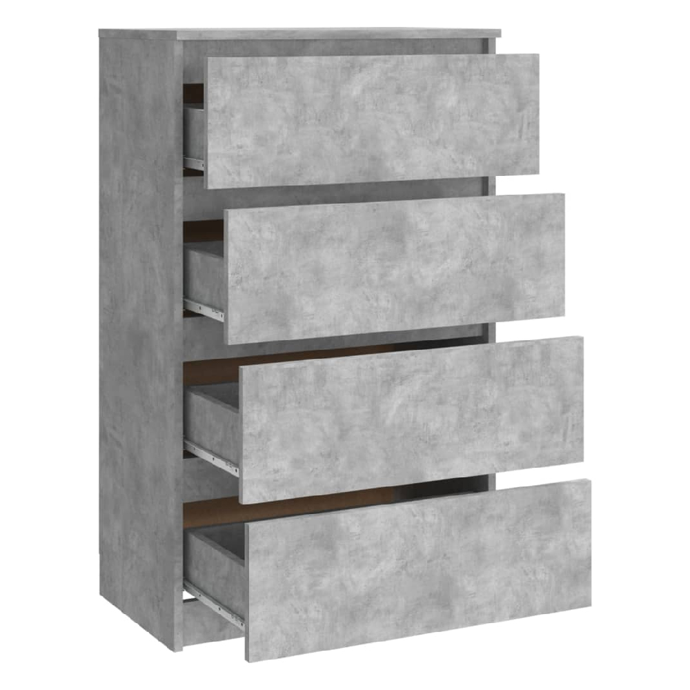 Calgary Wooden Chest Of 4 Drawers In Concrete Grey