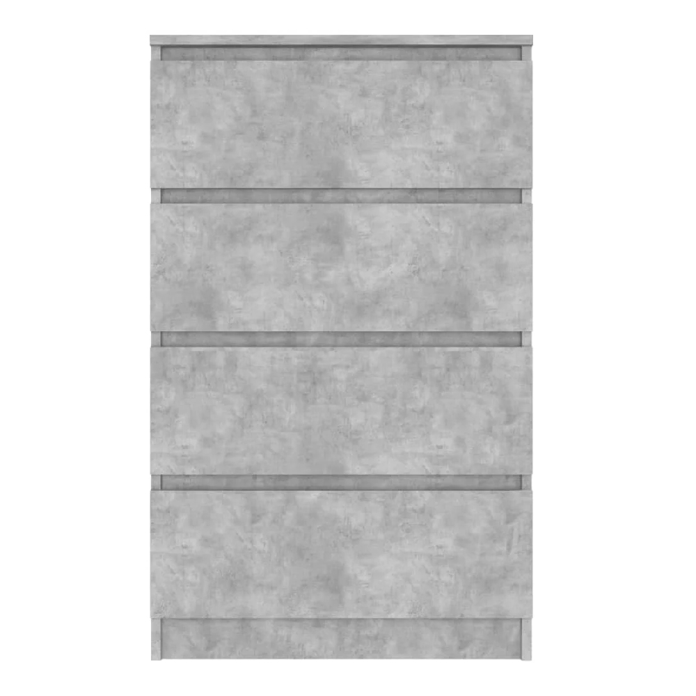 Calgary Wooden Chest Of 4 Drawers In Concrete Grey