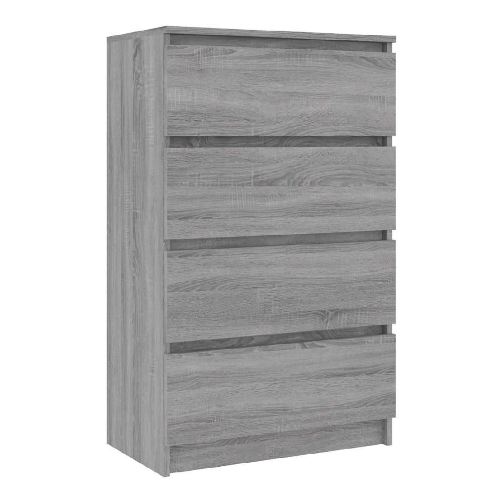 Calgary Wooden Chest Of 4 Drawers In Grey Sonoma