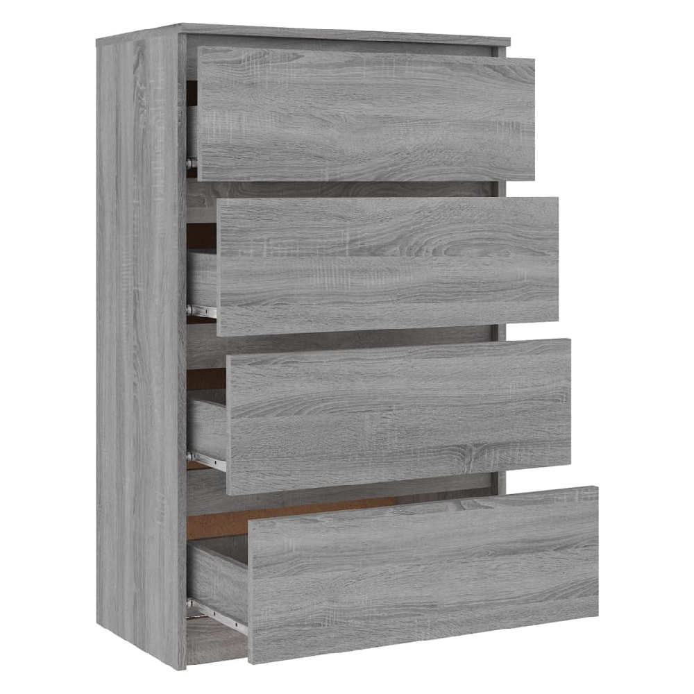 Calgary Wooden Chest Of 4 Drawers In Grey Sonoma