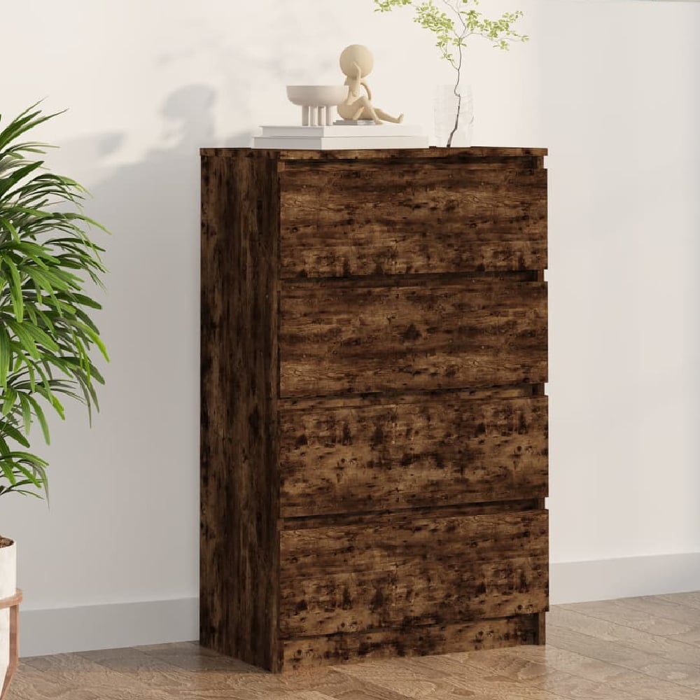 Read more about Calgary wooden chest of 4 drawers in smoked oak