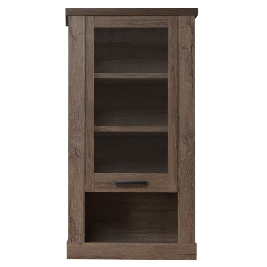 Calgary Wooden Display Cabinet Wall With 1 Door In Tabak Oak