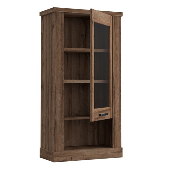 Calgary Wooden Display Cabinet Wall With 1 Door In Tabak Oak