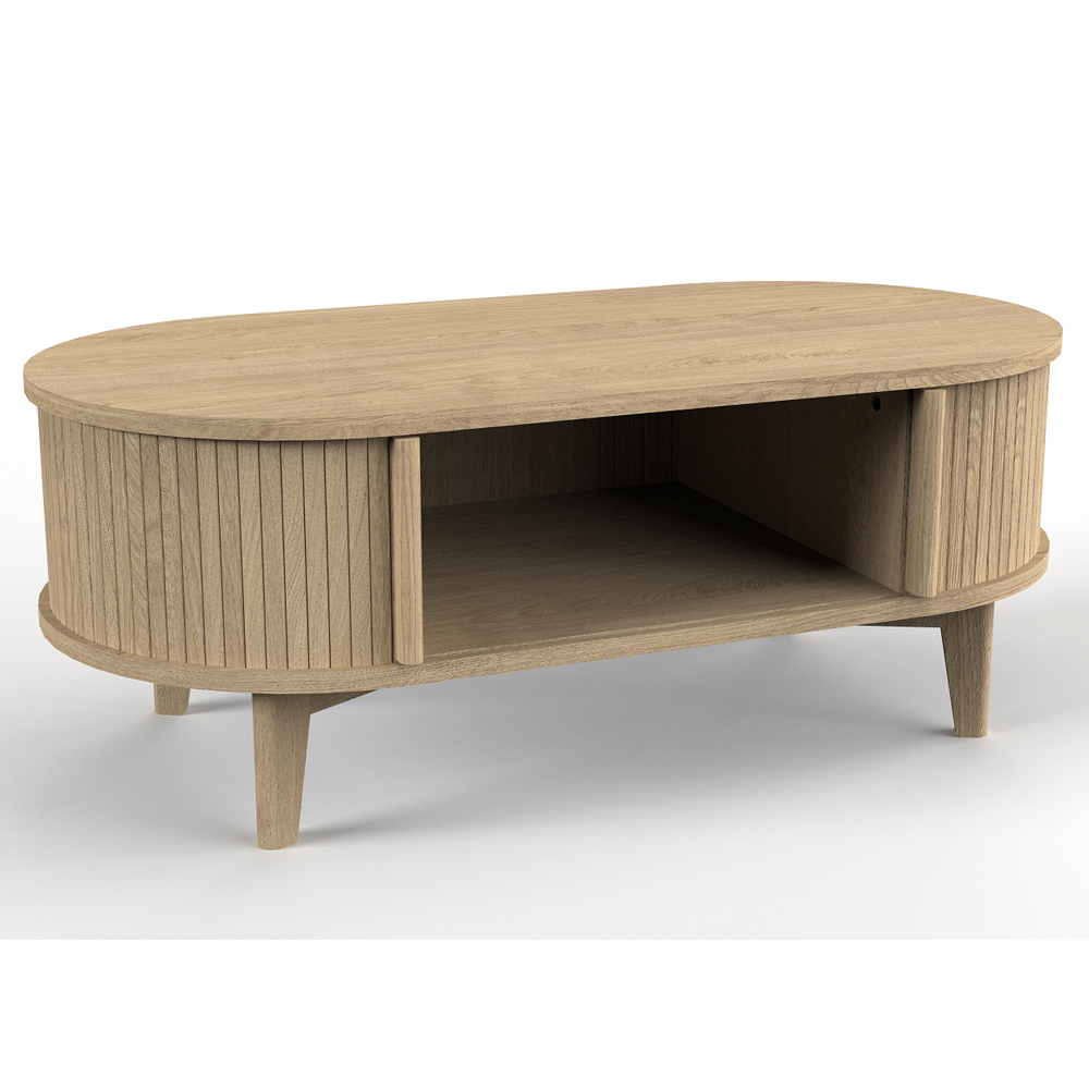 Calgary Wooden Rectangular Coffee Table In Natural