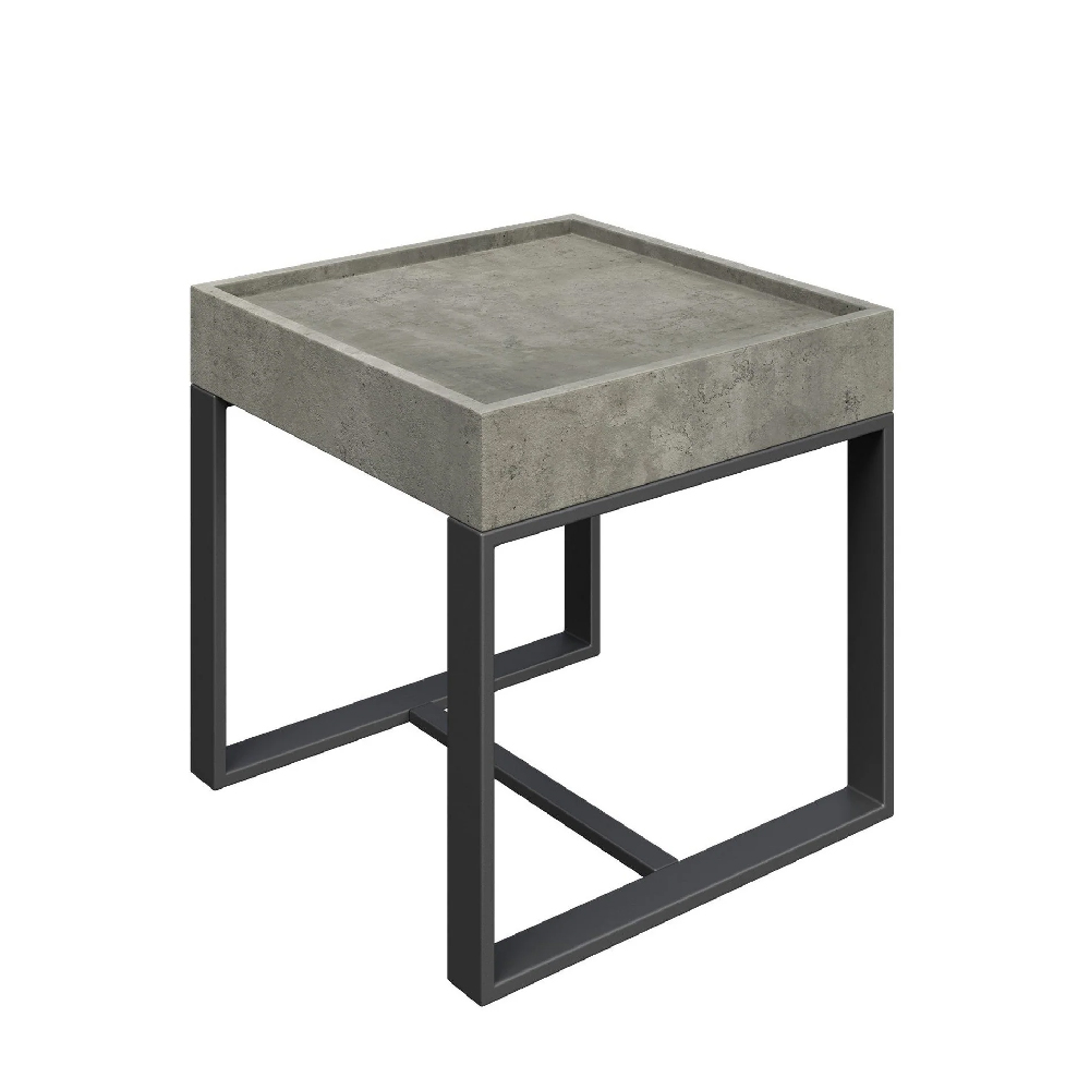 Read more about Calgary wooden square side table in concrete effect