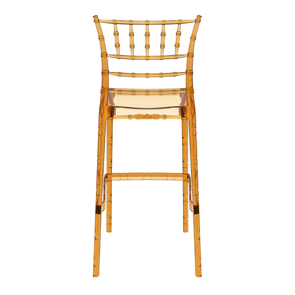 Calhoun Amber Transparent Polycarbonate Bar Stools In Pair