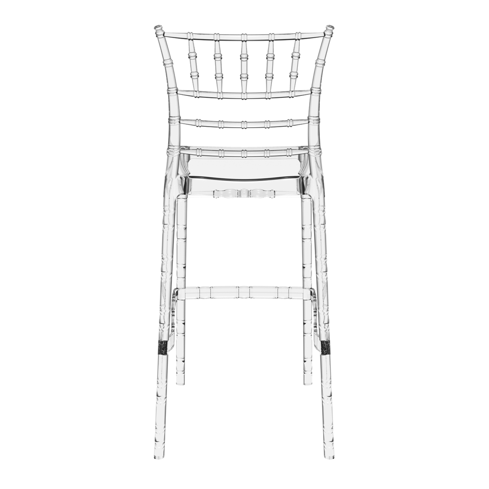 Calhoun Clear Transparent Polycarbonate Bar Stools In Pair